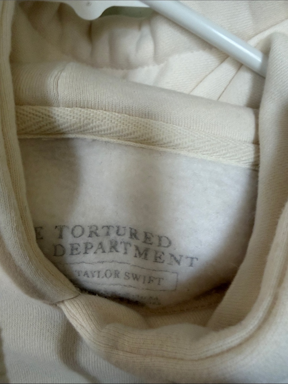 Taylor Swift TTPD Cream Hoodie with Gray Center Logo - Picture 7 of 7